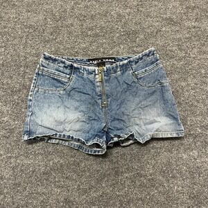 Yada Yada Denim Shorts Womens Size 9 Blue Exposed Zipper Light Wash Casual